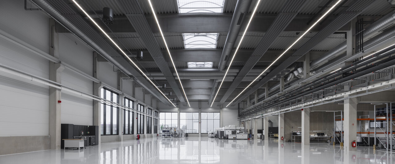 The lighting system in the new production hall