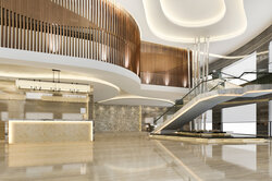 COB LED Strips in a hospitality application. A combination of direct and indirect lighting com-bines an imposing atmosphere with high functionality. Light lines discreetly emphasize the architecture and point to walkways. The COB LED Strip without visible LED work brilliantly on all glossy surfaces for exclusive accents in modern surroundings.
Image: LEDVANCE